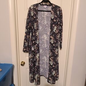 Lularoe Floral Long Sleeve Open Cardigan